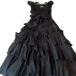 100% SILK DKNY BLACK MIDI DRESS